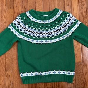JCrew Green Fair Isle Sweater